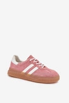 Zamszowe Sneakersy Damskie Na Platformie Różowe Marisae