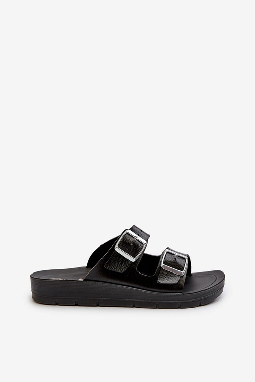 Wygodne Klapki Damskie Z Klamrami Inblu CP000034 Czarne