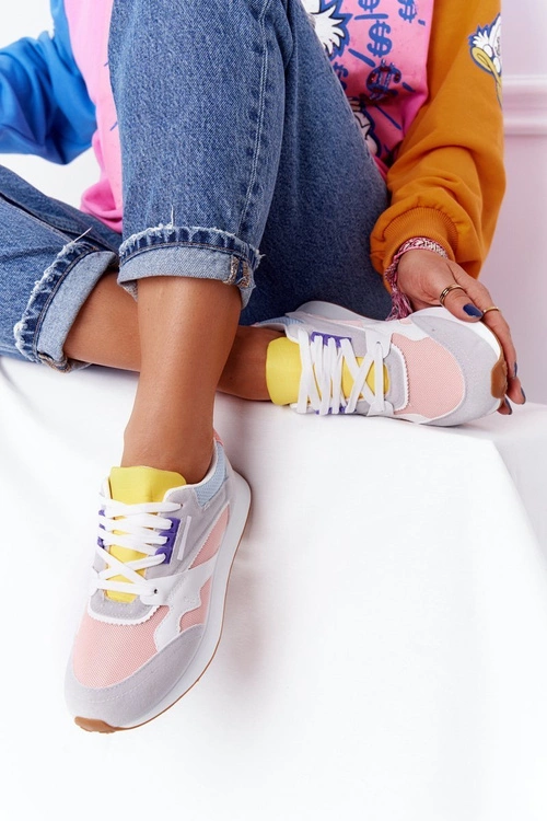 Damskie Sportowe Buty Sneakersy Różowo-Szare After Hours