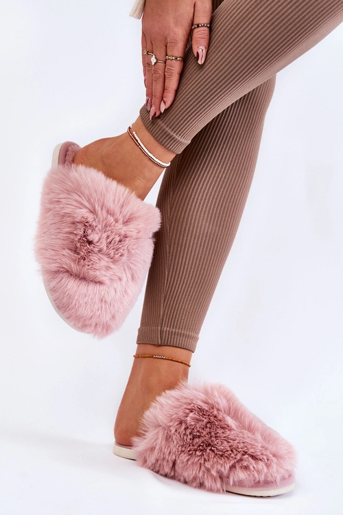 Damskie Futrzane Papcie Różowe Sheryl