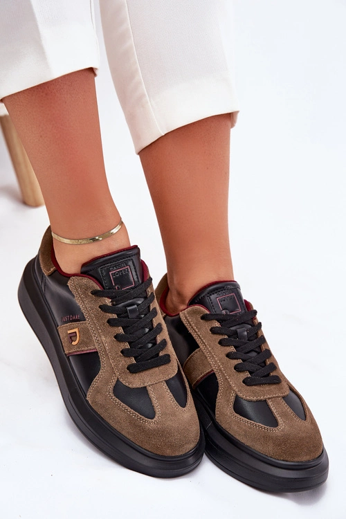 Skórzane Damskie Sneakersy Na Platformie Daniel Lopez Just Dare SS2D4001 Czarne