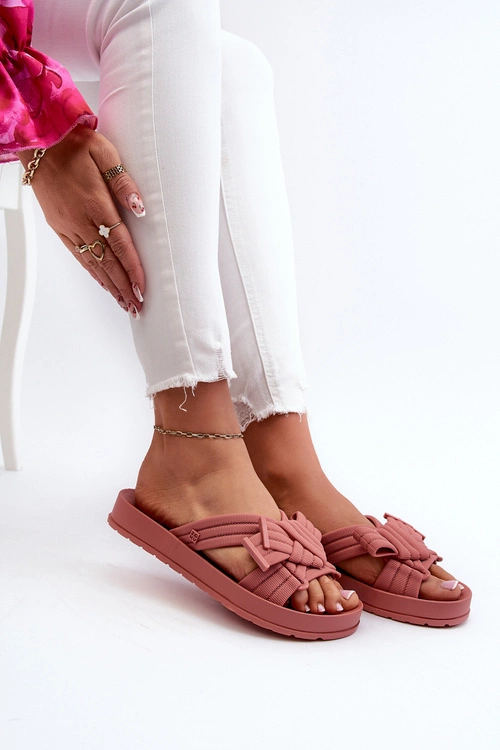 Pachnące Klapki Damskie Na Płaskiej Podeszwie ZAXY LL285097 Brudny Róż