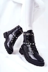 Ocieplane Botki Workery Z Ćwiekami Czarne Nephele