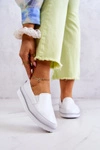 Damskie Skórzane Tenisówki Slip-On S.Barski Białe