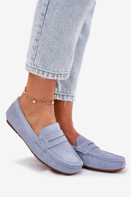 Zamszowe Mokasyny Damskie Big Star RR274943 Niebieskie