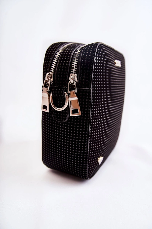 Skórzana Torebka Listonoszka Z Sercem GOE ZNJ015 Czarna