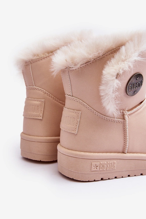 Dziecięce Śniegowce Ocieplane Futerkiem Beżowe Big Star MM374084