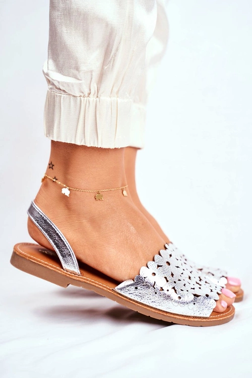 Sandały Damskie Wsuwane Srebrne I Like Summer