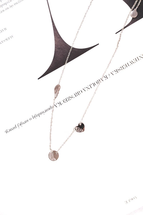 Damski Srebrny Naszyjnik Ażurowy Serce Skrzydło Tatyana