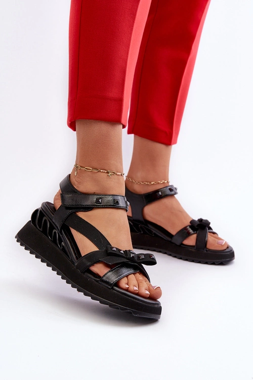 Sandały Damskie Z Kokardką D&A CR956 Czarne