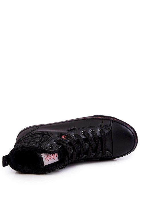 Trampki Męskie Wysokie Ocieplone Cross Jeans KK1R4054C Czarne