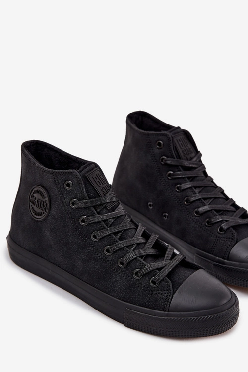 Trampki Męskie Ocieplane Z Eko Skóry Big Star OO174247 HI-POLY SYSTEM Czarne