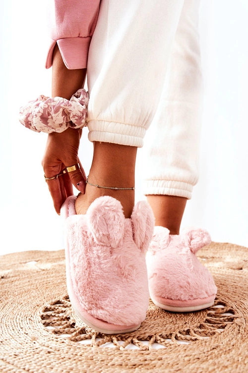 Papcie Futrzane Z Uszami Różowe Thorpe