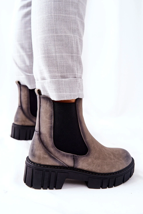 Botki Workery Trapery Ocieplane Sergio Leone TR761 Szare