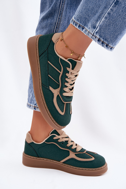 Niskie Sneakersy Damskie Zielone Brenelle