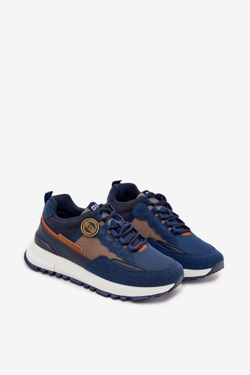 Buty Sportowe Sneakersy Męskie Big Star RR174279 HI-POLY SYSTEM Granatowe