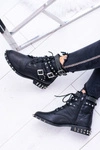 Lu Boo Damskie Botki Verona Z Ćwiekami Kolce Klamry Rock