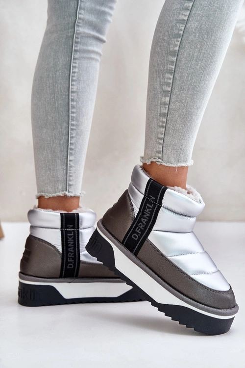 Niskie Śniegowce Na Grubej Podeszwie D.Franklin DFSH371010 Srebrne