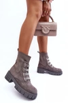 Zamszowe Wsuwane Botki Skarpetkowe Szare Hope