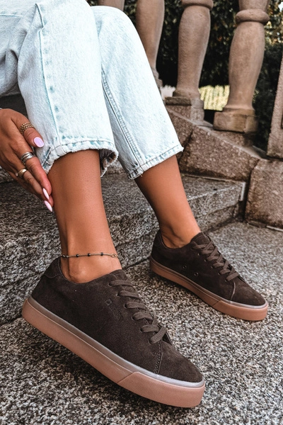 Sneakersy Damskie Big Star UU274243 Czekoladowe