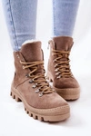 Ocieplane Zamszowe Botki Piasek Sandstorm