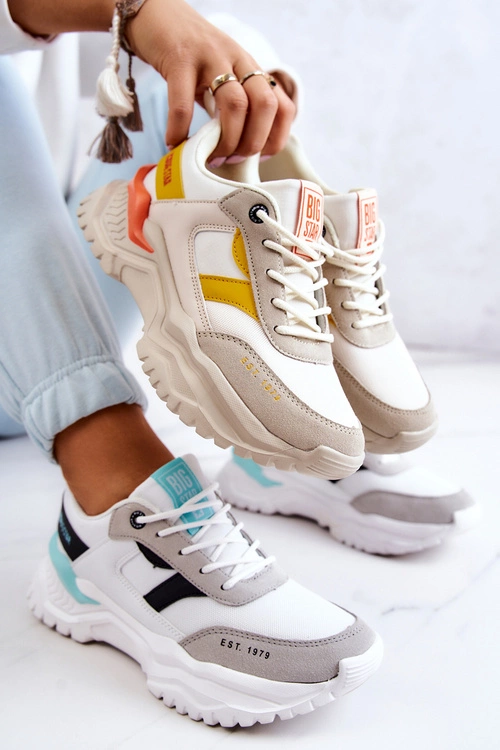 Damskie Buty Sportowe Big Star JJ274A412 Biało-Czarne