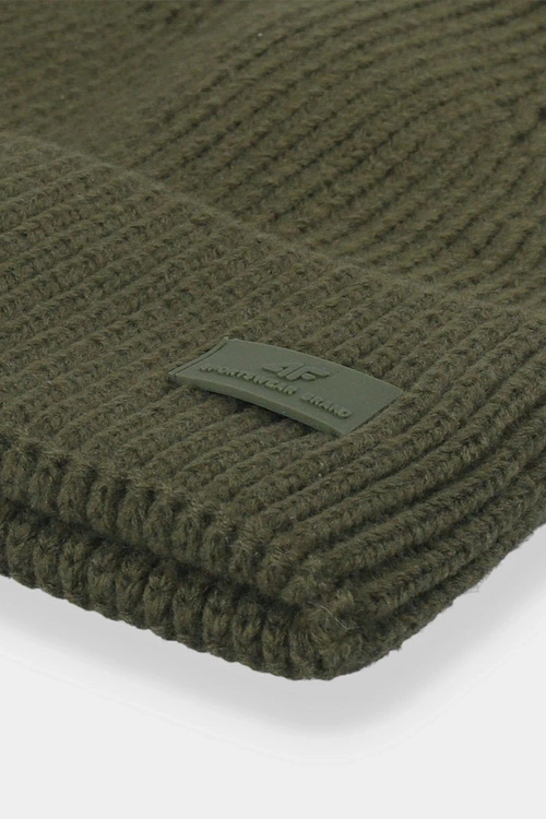 Czapka Męska Zimowa Z Logo 4F 4FAW23ACAPM311-43S Khaki