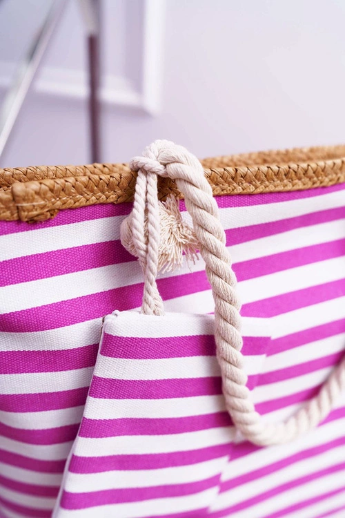 Plażowa Duża Torebka Torba Damska Marynarska Fuksja