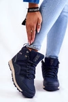 Damskie Wysokie Buty Trekkingowe Big Star KK274611 Granatowe
