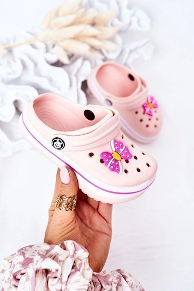 Dziecięce Piankowe Klapki Kroksy Różowe Lazy Day