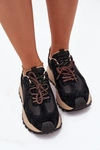 Skórzane Sneakersy Na Platformie Damskie Big Star SS274628 HI-POLY SYSTEM Czarne