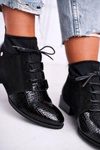 Botki Damskie Skórzane Trzewiki Maciejka Czarne 04744-20