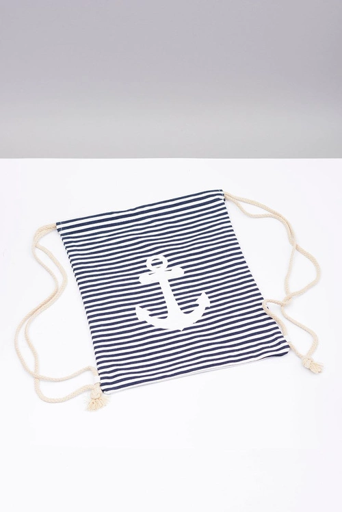 Damska Marynarska Torebka Granatowy Worek Plażowy