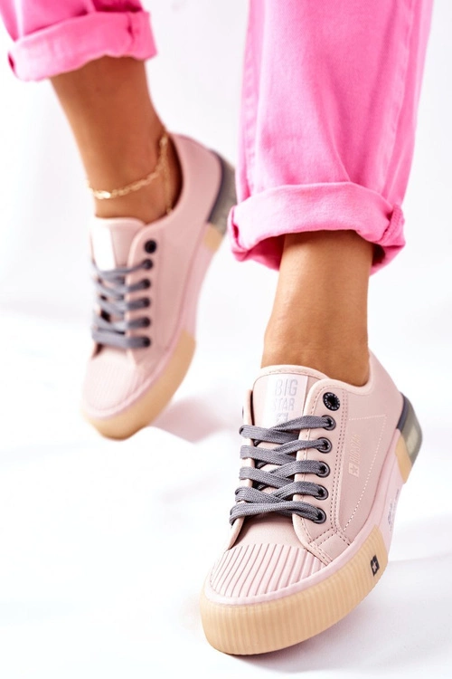 Damskie Skórzane Trampki BIG STAR II274133 Różowe