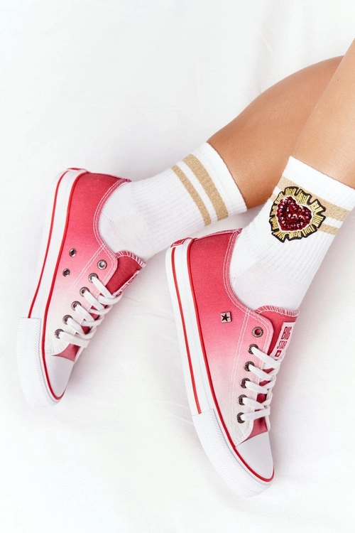 Damskie Trampki BIG STAR HH274130 Ombre Czerwone