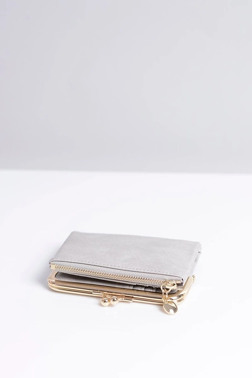 Mała Damska Szara Portmonetka