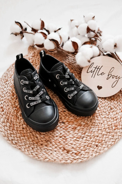 Dziecięce Skórzane Trampki BIG STAR KK374061 Czarne