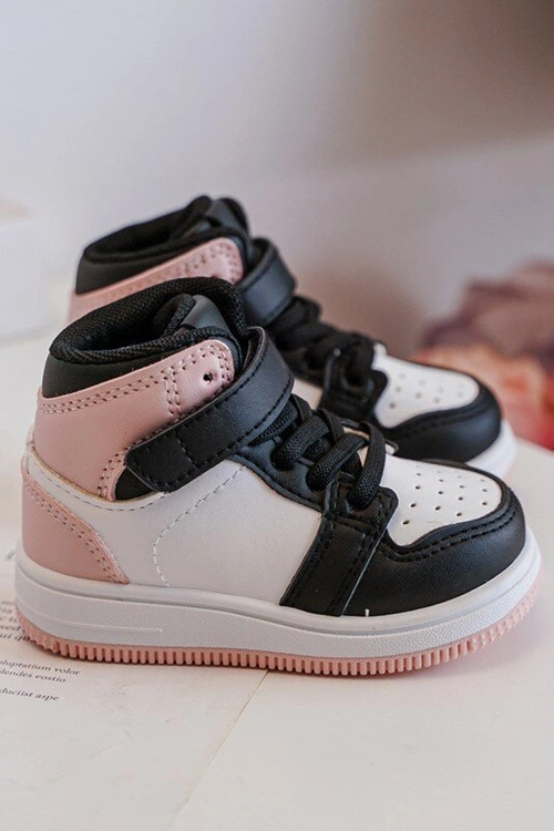 Wysokie Dziecięce Buty Sportowe Biało-Różowe Teredite