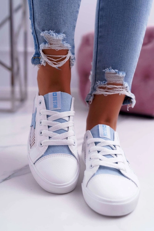 Damskie Trampki Z Siateczką Big Star DD274689 Biało-Niebieskie