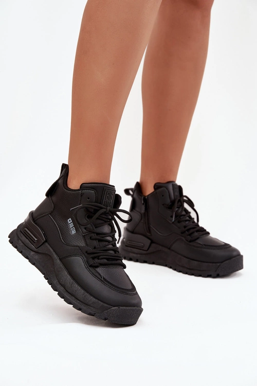 Buty Sportowe Damskie Na Platformie Big Star SS274509 Czarne