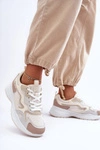 Damskie Buty Sportowe Sneakersy Na Platformie Beżowe Lomare