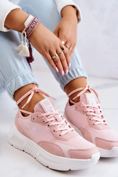 Modne Sneakersy Buty Sportowe Big Star JJ274595 Różowe