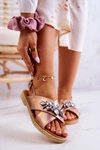 Damskie Wygodne Sandały Z Ozdobą Różowe Złoto Irvine