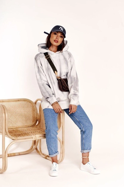 Damskie Skórzane Trampki Z Gwiazdą BIG STAR DD274692 Biało-Niebieskie