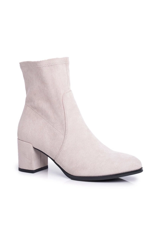 Botki Damskie Na Obcasie Sergio Leone Wsuwane Szare LikeStar