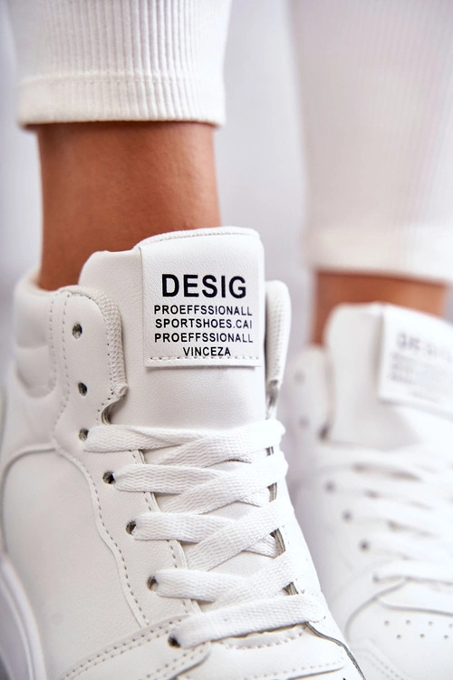 Damskie Wysokie Buty Sportowe Białe Trisa