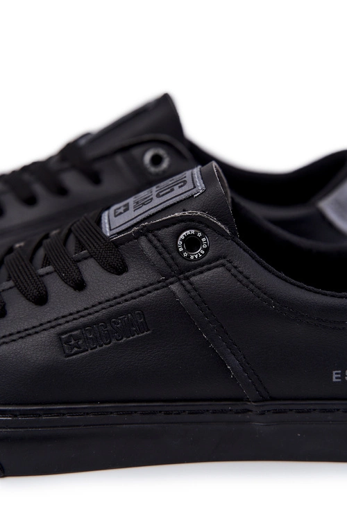 Skórzane Męskie Tenisówki Big Star JJ174108 Czarne
