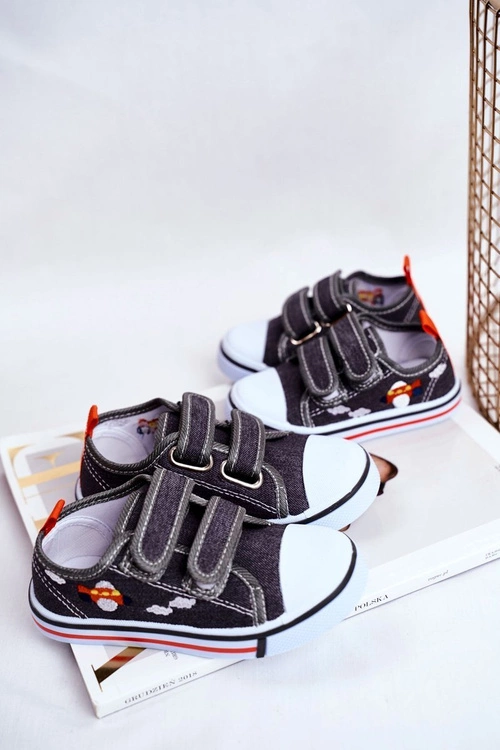 Tenisówki Dziecięce na Rzepy Szare Nimalo