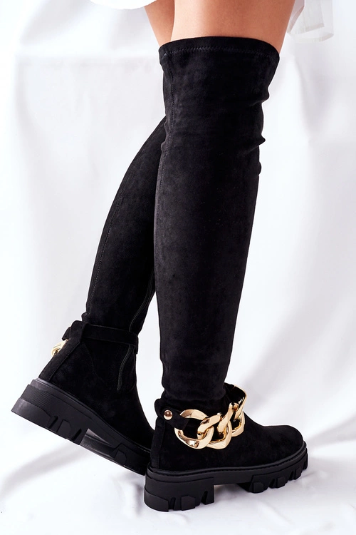 Zamszowe Kozaki Za Kolano Czarne Auckland