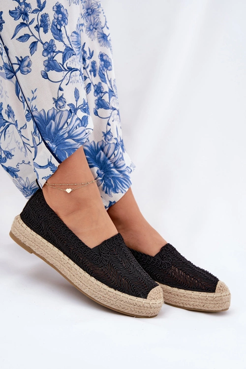 Espadryle Damskie Na Platformie Vinceza 17392 Czarne